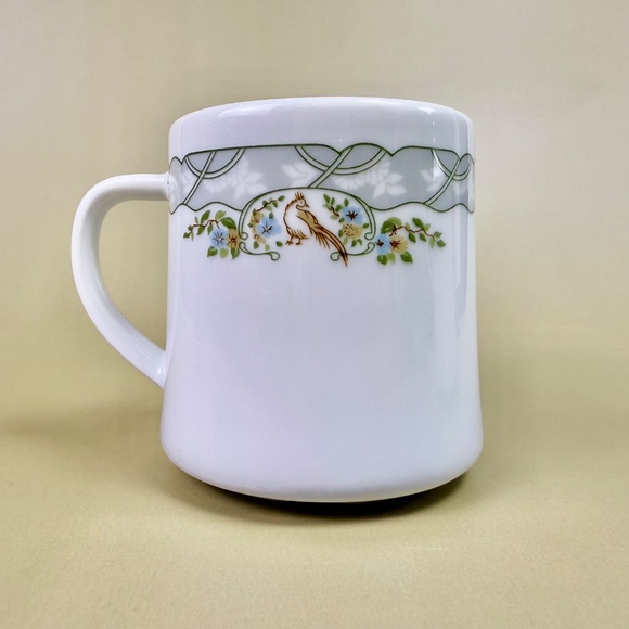 Vintage Schönwald Germany Mugs – Set of 2 | Bird & Vine Pattern | Fine Porcelain - Picture 8 of 10